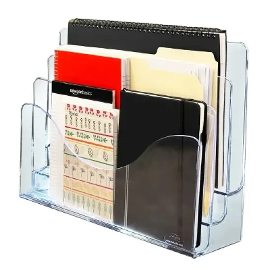 Azar Displays Three Tier File and Brochure Desktop Wall Organizer Holder with Dividers image {4}