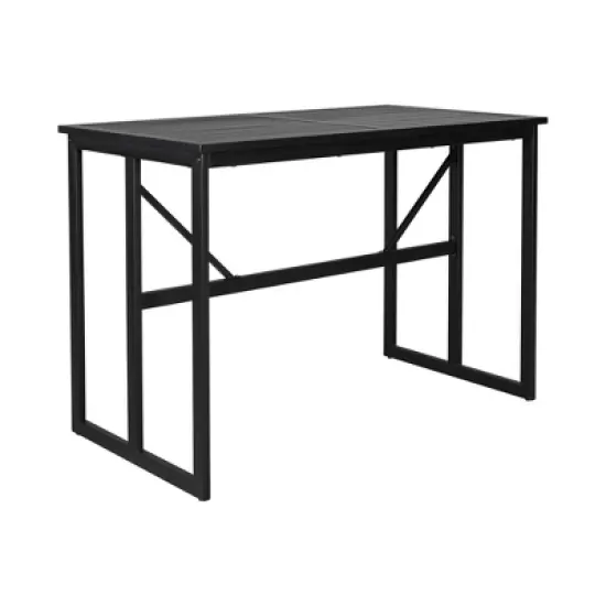 Whisen Iron Outdoor Dining Set with Acacia Wood Armrest Suitable For Patio, Balcony Or Backyard image {8}