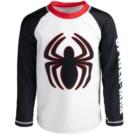 Marvel Avengers Spider-Man Captain America Hulk Thor Black Widow Black Panther Rash Guard Swim Shirt Toddler to Big Kid image {10}