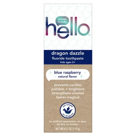 hello Kids' Dragon Dazzle Blue Raspberry Fluoride Toothpaste - 4.2oz image {7}