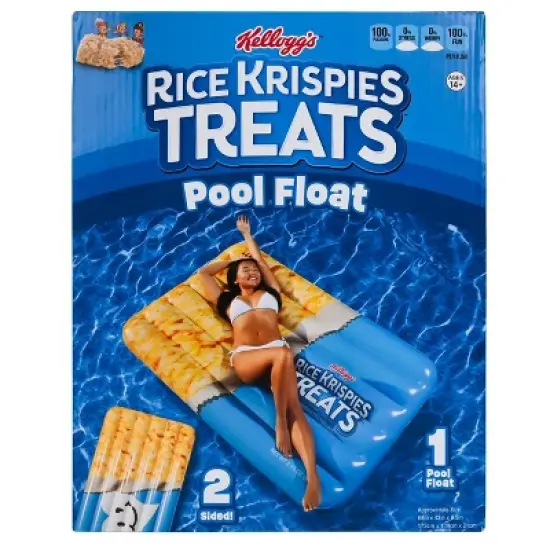 Rice Krispies Treats 5.5&rsquo; Pool Float: Water Toy Inflatable Raft, PVC, 220 lb Capacity image {3}
