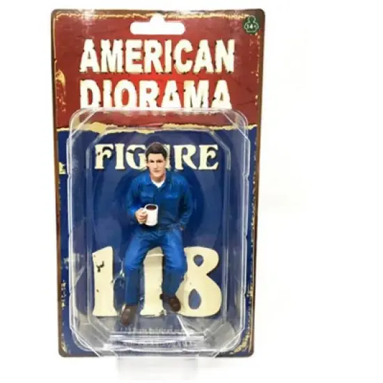 Mechanics, Customer and a Dog 5 piece Figurine Set for 1/18 Scale Models by American Diorama image {4}