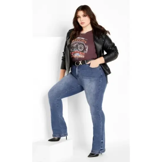 Women's Plus Size Harley Lily Bootleg Jean - mid denim | CITY CHIC image {6}