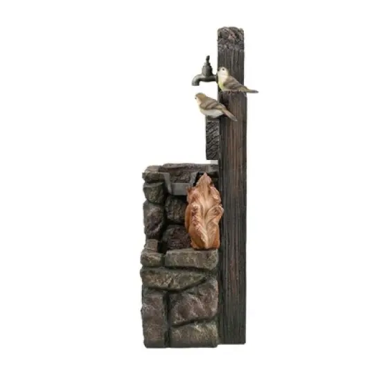 NAYSAYE Fountain Two Tier Woodland Animal Water Feature for Garden Patio and Porch, Multicolor, 15"*14.1"*26.4" image {4}