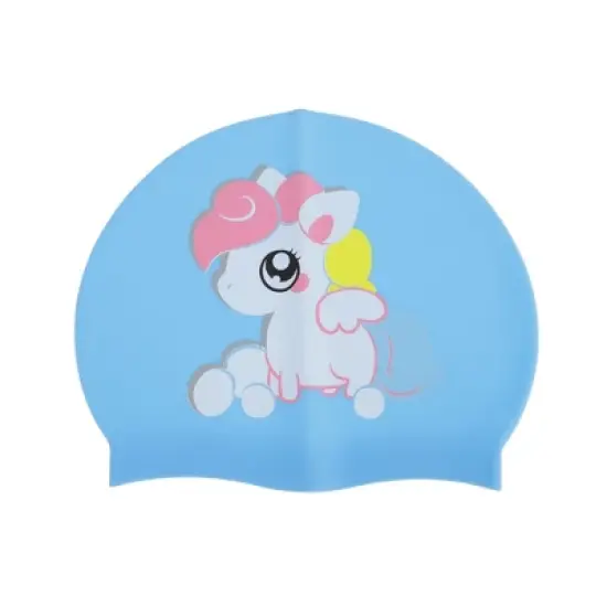 Unique Bargains Kid's Knitted PU Cartoon Horse Swim Cap 1 Pc image {9}