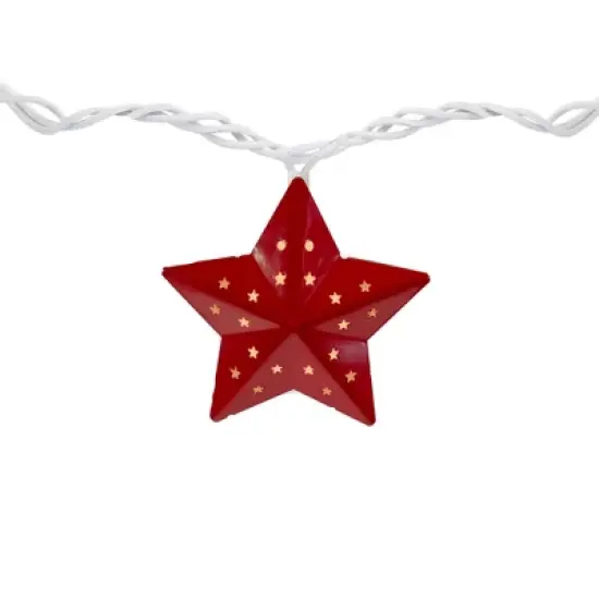 Northlight 10-Count Red and Blue Fourth of July Star String Light Set, 7.25ft White Wire image {3}
