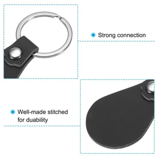 Unique Bargains PU Leather DIY Keychain Key Fob Kit with Key Rings 30 Pcs image {3}