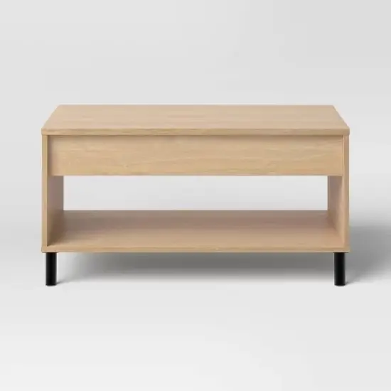 Mixed Materials Wood and Metal Lift top Coffee Table  with Storage Natural Wood - Room Essentials&trade; image {3}
