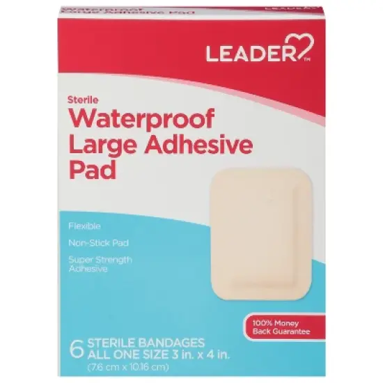 Leader Large Waterproof Sterile Adhesive Pad 6 ea image {6}