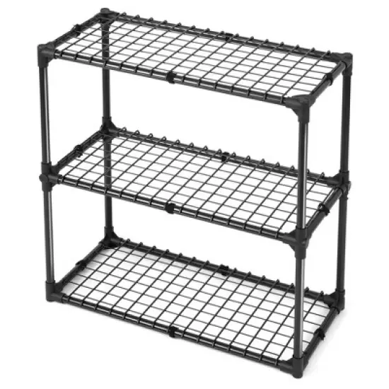 FONTOI Baker's Racks, 3 Tier Wire Shelf, FreeStanding Metal Storage Rack for Door Entrance Garage Kitchen Office, Black, 29"*14"*31" image {3}