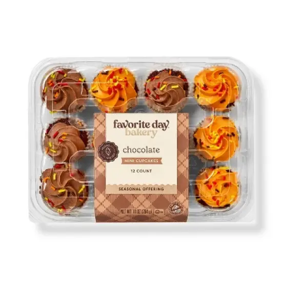 Harvest Chocolate Mini Cupcakes - 10oz/12ct - Favorite Day&trade; image {3}