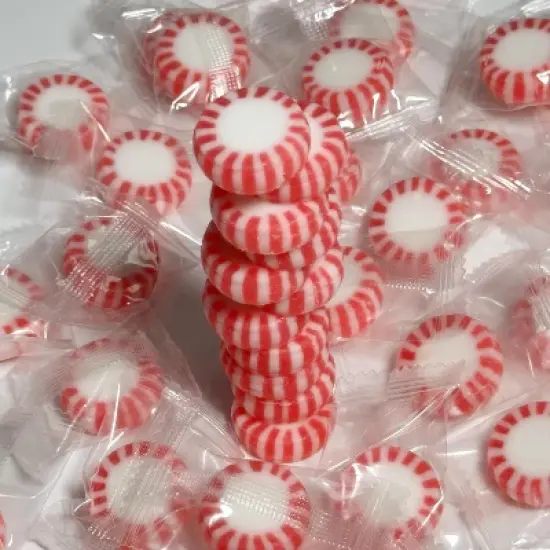 4E's Novelty Peppermint Candy 5 Lbs, Approx 400 Peppermints Individually Wrapped, Christmas Mints, Red and White Breath Mints image {6}