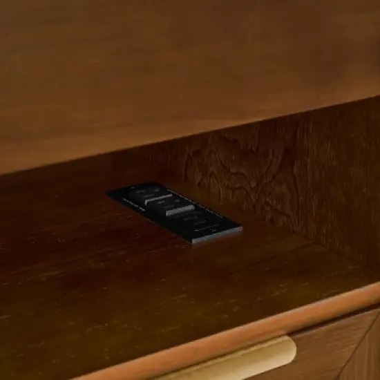 Kumasinova Wood Nightstand with Charging Station,Mid-Century Night Stand with Drawers&Open Shelf,Bedside Table with USB Ports,Bedroom Furniture image {4}