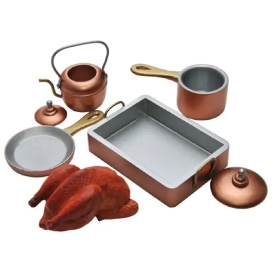 The Queen's Treasures 18 In Doll 7 Pc Kitchen Pots, Pans, Food Accessory image {3}