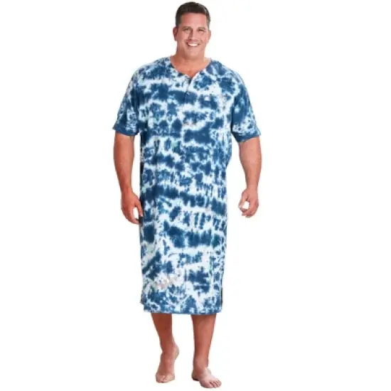 KingSize Men's Big & Tall Short-Sleeve Henley Nightshirt Pajamas image {13}
