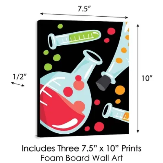 Big Dot of Happiness Scientist Lab - Baby Boy Nursery Wall Art and Mad Science Kids Room Decor - 7.5 x 10 inches - Set of 3 Prints image {3}