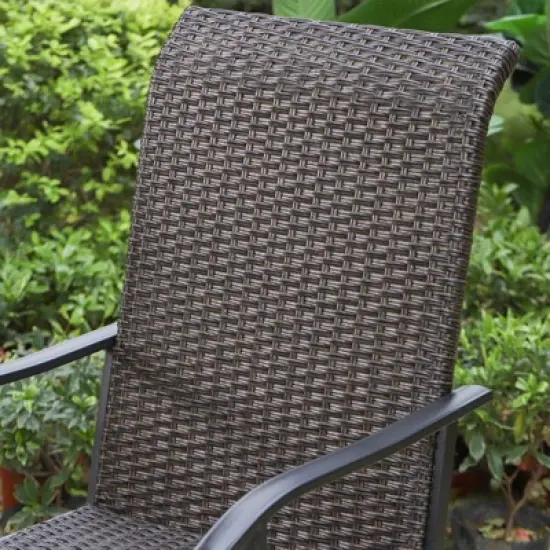 Patio Conversation Set with 360 Wicker Swivel Chairs & Side Table - Captiva Designs image {9}