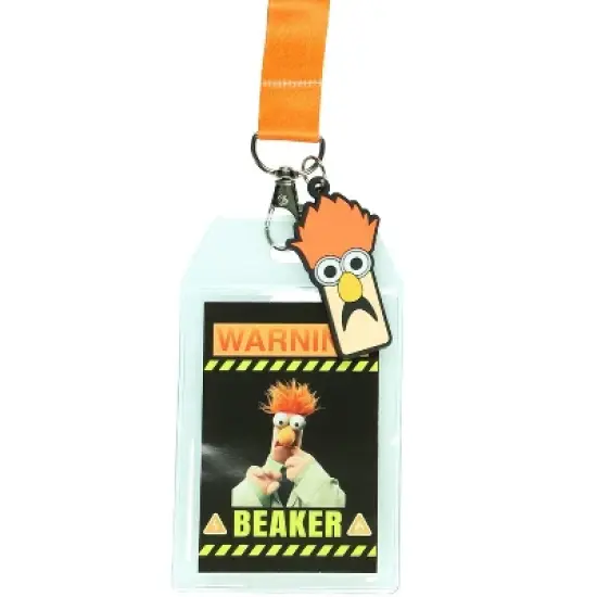 The Muppets Beaker High Clearance Lanyard with ID Badge Holder and Rubber Charm image {1}