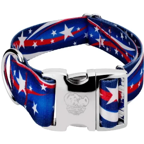 Country Brook Petz 1 1/2 Inch Premium Star Spangled Dog Collar image {5}