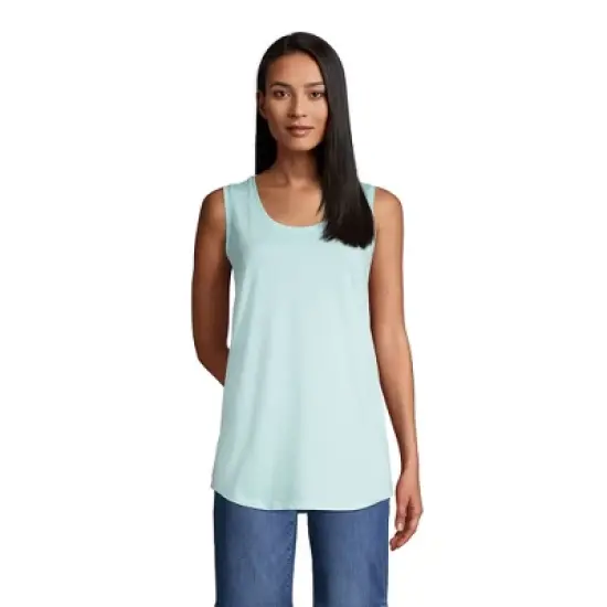 Lands' End Women's Supima Cotton Scoop Neck Tunic Tank Top image {12}