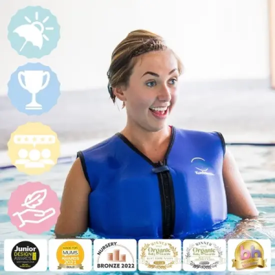 Konfidence Adult Learn to Swim Buoyancy Jacket in Blue image {3}