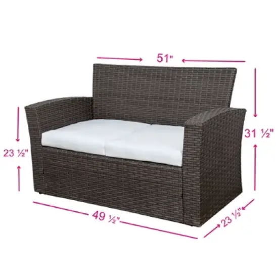 WestinTrends  4-Piece Modern Patio Conversation Sofa Set with Cushions image {9}