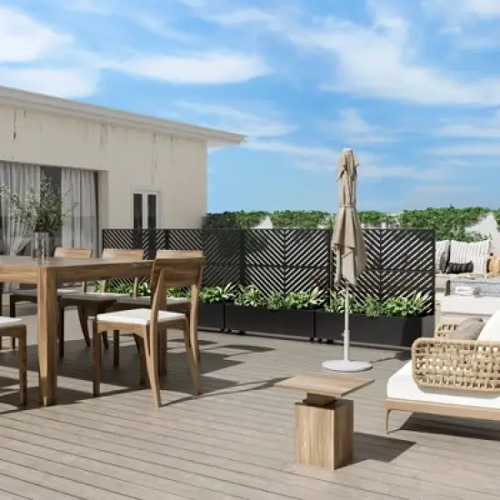 PexFix Outdoor Metal Trellis with Planter Box in Parallel Line Pattern image {3}