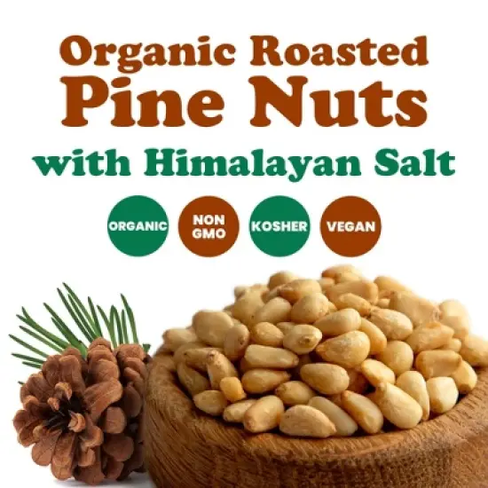 Organic Dry Roasted Pine Nuts with Himalayan Salt - by Food to Live image {3}
