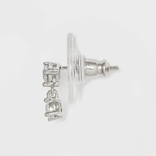 Sterling Silver Cubic Zirconia Drop Earring Set 3pc - A New Day&trade; image {1}