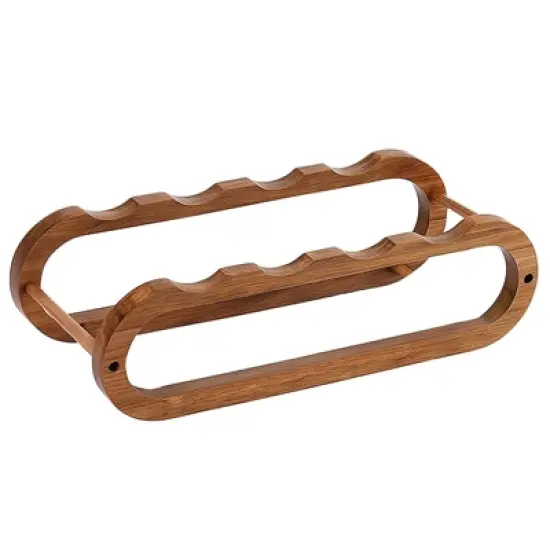 Itopfox Adjustable Wine Rack and Water Bottle Organizer for Cabinet and Countertop - 2 in 1 Acacia Wood Storage Solution image {7}