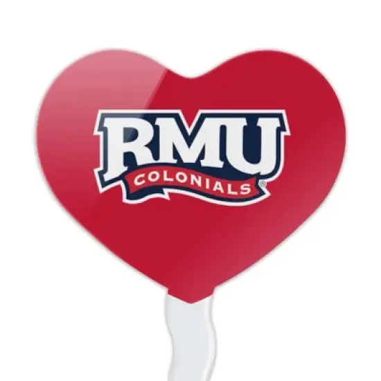 Robert Morris University Secondary Logo Heart Love Cupcake Picks Toppers Decoration Set of 6 image {1}