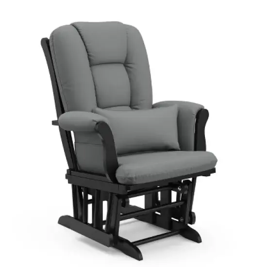 Storkcraft Tuscany Black Glider and Ottoman image {6}
