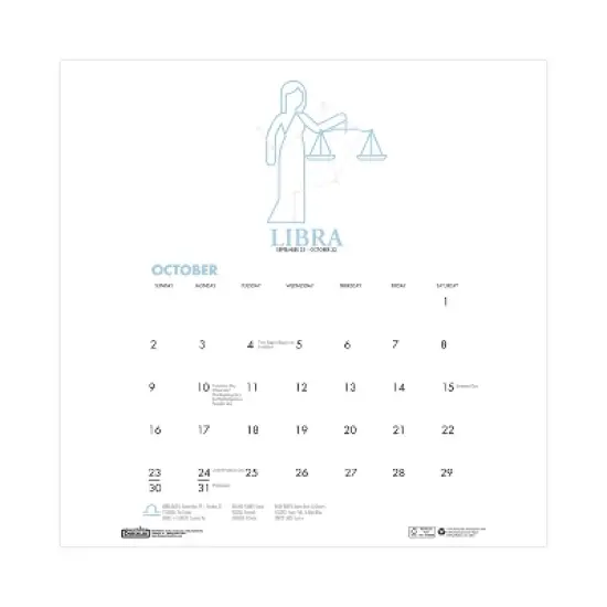 House of Doolittle Recycled Academic Zodiac Wall Calendar 12-Month August 2025 to July 2026 Multicolor Sheets 11 x 14 image {3}