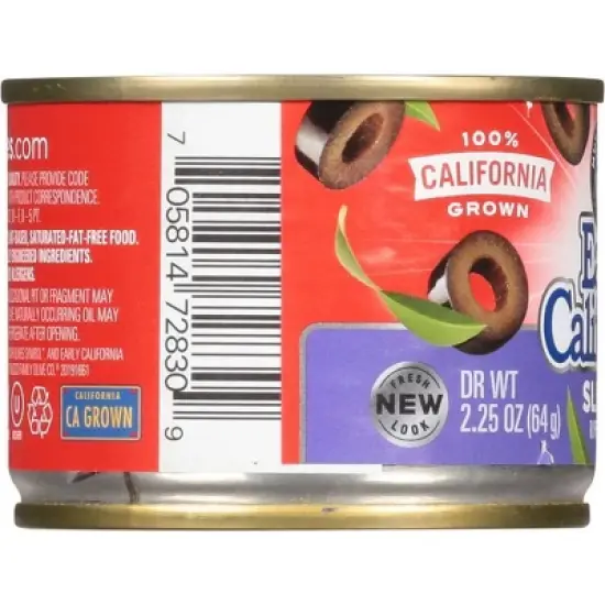 Early California Sliced Ripe Black Olives - 2.25oz image {3}