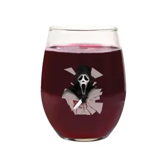 Fun World Scream Ghost Face Glass Wine Tumbler Set of 4 image {3}