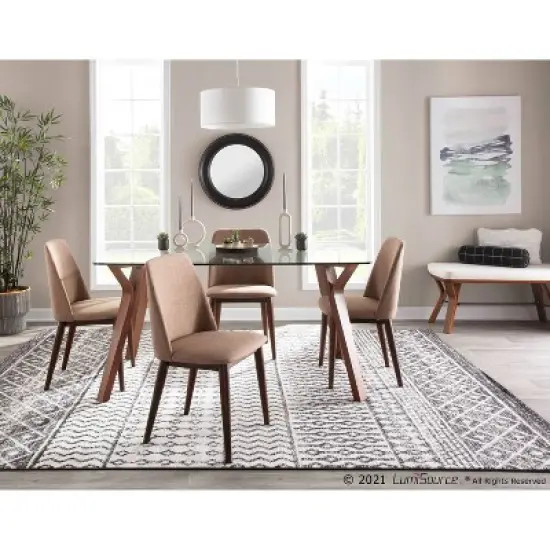 42" Folia Bench Polyester/Wood Walnut/Cream - LumiSource image {6}