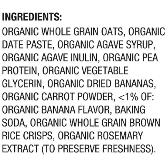 HappyTot Fiber & Protein Organic Bananas and Carrots Soft-Baked Oat Bar - 5ct/0.88oz Each image {9}