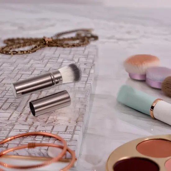 Unique Bargains Portable Loose Powder Brush Brown 1 Pc image {4}