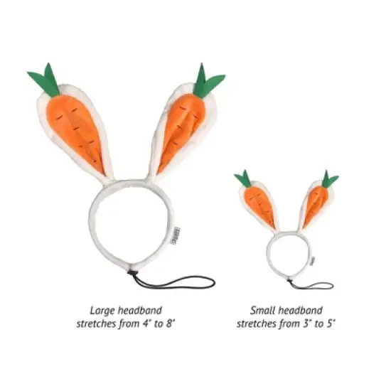 Midlee Carrot Bunny Ears Easter Dog Headband Costume image {6}