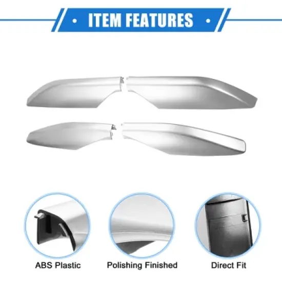 Unique Bargains Car Roof Rack Side Rails End Cover Shell Cap for Toyota Land Cruiser 2010-2022 Plastic Silver Tone 4pcs image {3}