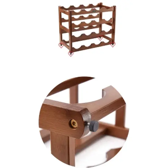 Wine Rack, Bamboo Wine Rack, Holds up to 8 Bottles, Wine Storage Rack For Kitchen, Bar, Wine Cellar image {4}