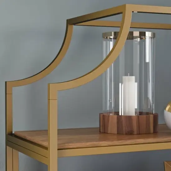 70.88" 5 Shelves International Lux Metal Frame Bookcase Sindoori Mango - Sauder image {2}