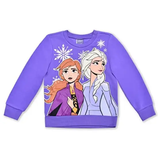Disney Girl's 2-Pack Fearless Frozen Graphic Pullover Sweatshirt and Taped Jogger Pants Set for kids image {3}