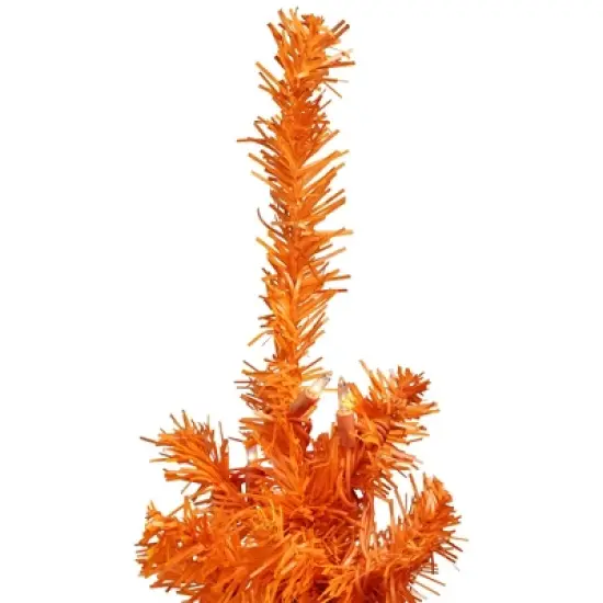 Northlight Pre-Lit Medium Artificial Pine Christmas Tree - 3' - Orange - Clear Lights image {4}