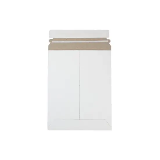 JAM Paper Stay-Flat Photo Mailer Stiff Envelopes with Self-Adhesive Closure 7 x 9 White Sold image {1}