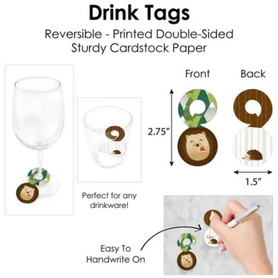 Big Dot of Happiness Forest Hedgehogs - Woodland Birthday Party & Baby Shower Paper Charger & Table Decorations Chargerific Kit Setting for 8 image {4}