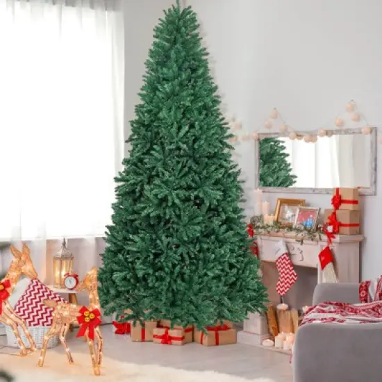 Costway 9 FT Hinged Christmas Tree Unlit Artificial Xmas Decoration w/ 3594 Branch Tips image {2}