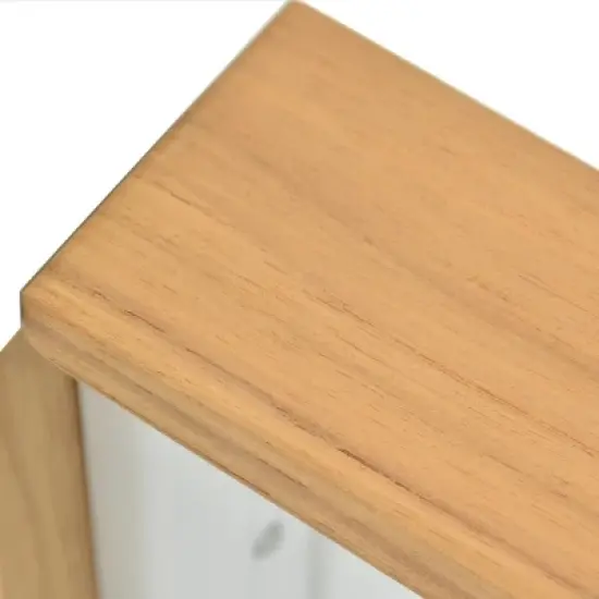 Modular Outdoor Corner Sofa Set Wood Grain Texture Sectional w/ Chaise Longue & Ottoman + Square Coffee Table image {13}