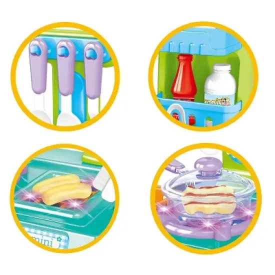 Insten Mini Play Kitchen Set for Kids Toddlers, Pretend Cooking Playset, 7 x 9 x 12.5 in image {3}