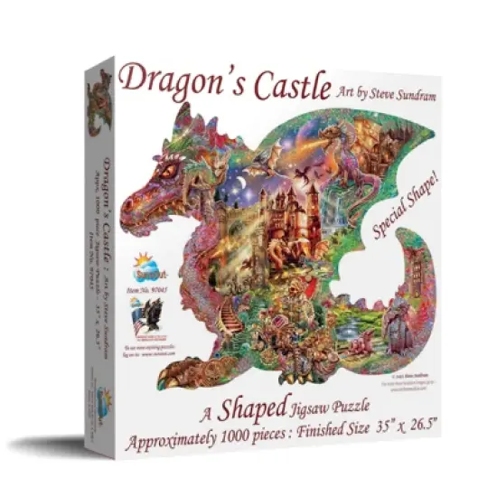 Sunsout Dragon's Castle 1000 pc Special Shape  Jigsaw Puzzle 97045 image {1}
